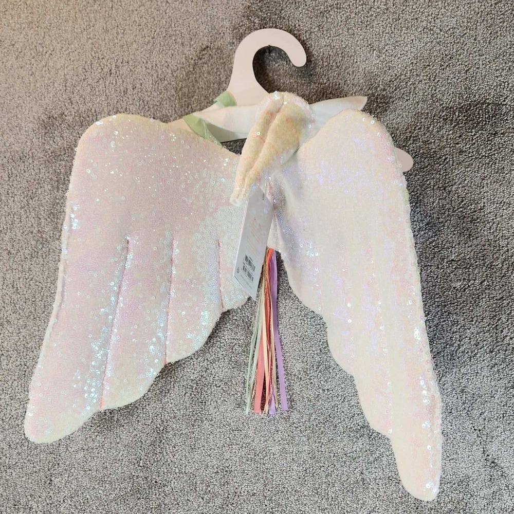 Meri Meri Winged Unicorn Dress Up Set White Iridescent Sequin Kids One Size